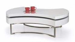 Piękna ława biały połysk ze schowkiem AUREA