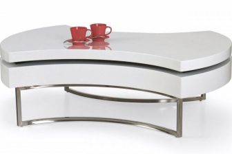 Piękna ława biały połysk ze schowkiem AUREA