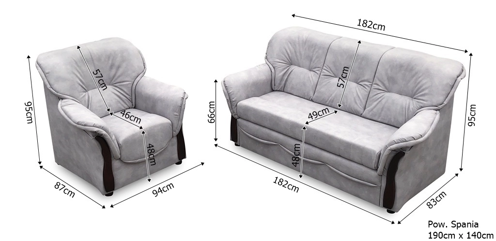Klasyczna kanapa wysuwana do przodu HANNA 17