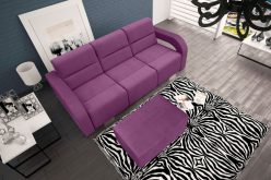 Kanapa z pufą z dużą powierzchnią spania