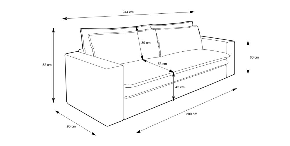 Kanapa z dużym spaniem z pufą NIKKO 6