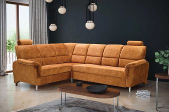 Miodowy narożnik z funkcją spania z funkcją TV