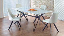 Stół loft biały z czarnymi nogami