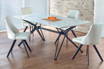 Stół loft biały z czarnymi nogami