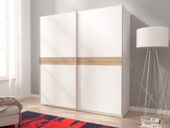Szafa przesuwna biała sonoma ryflowana 150 cm MIXA 6/150