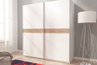 Szafa przesuwna biała sonoma ryflowana 150 cm MIXA 6/150