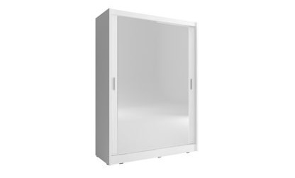 Szafa z dużymi lustrami przesuwna 130 cm GAJA 130/2L – biała lub grafitowa 6