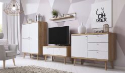 Pojemne meblościanki skandynawskie z komodą PRIMAVERA 2