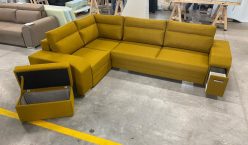 Narożnik sztruksowy duży z dużą powierzchnią spania HOME 37