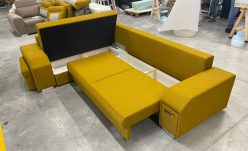 Narożnik sztruksowy duży z dużą powierzchnią spania HOME 39