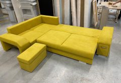 Narożnik sztruksowy duży z dużą powierzchnią spania HOME 36