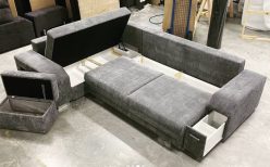 Narożnik sztruksowy duży z dużą powierzchnią spania HOME 27