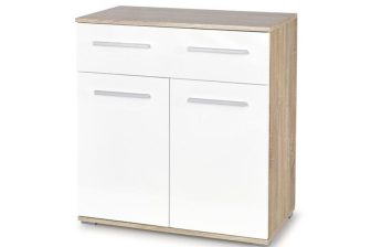 Mała komoda biała z drewnem
