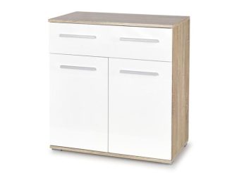 Mała komoda biała z drewnem