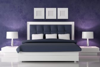 pomysł na granatową sypialnię