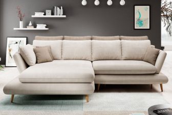 Miękki narożnik skandynawski w salonie