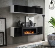Komoda z biokominkiem meblościanka wisząca SKY N1 3