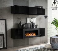 Komoda z biokominkiem meblościanka wisząca SKY N1 5