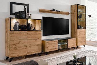 Drewniane meblościanki w stylu skandynawskim TOMA