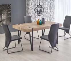 Stół loft z grubym blatem z metalowymi nogami