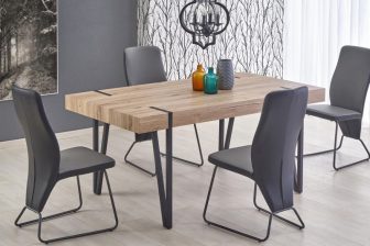 Stół loft z grubym blatem z metalowymi nogami