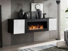 Komoda wisząca z kominkiem 160cm BIO BLOX - dostępna w kilku kolorach 2