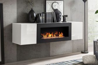 Komoda wisząca z kominkiem bio