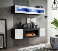 Wisząca komoda z kominkiem różne kolory połysk SKY N2 2