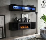 Wisząca komoda z kominkiem różne kolory połysk SKY N2 3