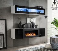 Wisząca komoda z kominkiem różne kolory połysk SKY N2 4