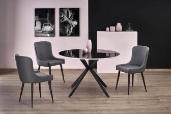 AOkrągły stół do jadalni ze szklanym blatem