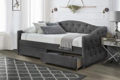Łóżko pojedyncze 90x200 tapicerowane z szufladami ALOHA 2