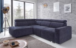 Narożnik L z pięcioma zagłówkami z dużą powierzchnią spania