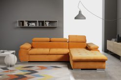 Miodowy narożnik regulowane zagłówki z funkcją spania