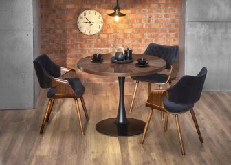 Piękny stół na jednej nodze orzech