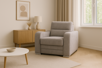 Salonowy fotel z pojemnikiem