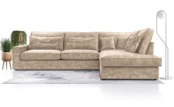 Sztruksowy narożnik z głębokim siedziskiem COMFORTO 17