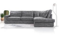 Sztruksowy narożnik z głębokim siedziskiem COMFORTO 22