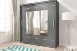 Duże szare szafy przesuwne - mamy dostępne też białe GAJA 9/200 6