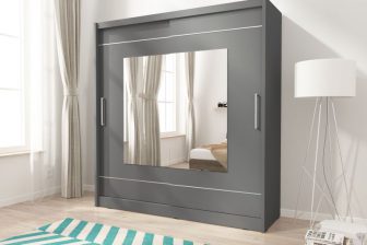 Duże szare szafy przesuwne - mamy dostępne też białe GAJA 9/200