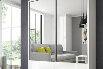 Szafy przesuwne 180 z dwoma lustrami białe połysk lub czarna połysk PAX 180