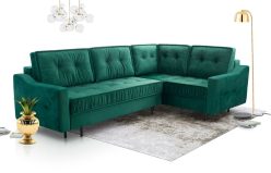 Narożnik butelkowa zieleń z dużą powierzchnią spania AVATAR 2