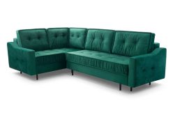 Narożnik butelkowa zieleń z dużą powierzchnią spania AVATAR 10