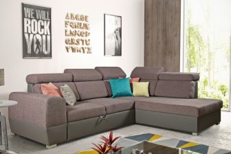 N5 osobowy narożnik z funkcją spania z zagłówkami