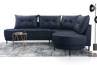 Niepowtarzalny narożnik zaokrąglony na wysokich nóżkach