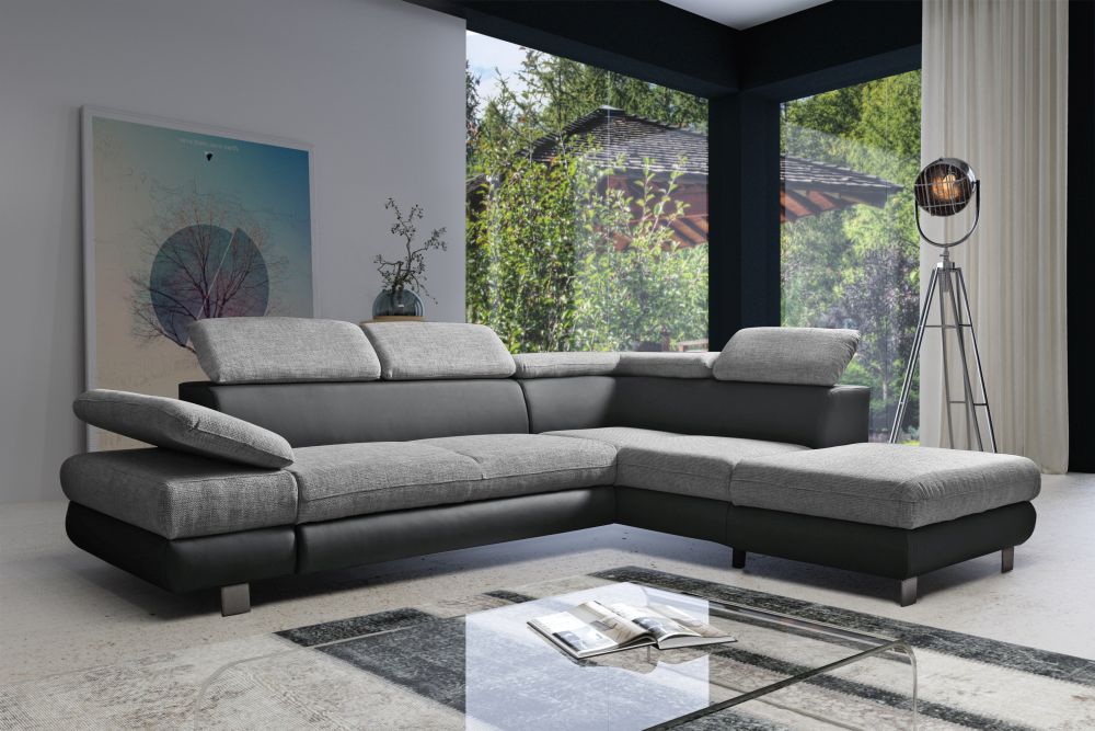 Kanapa narożna dwukolorowa