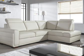 Narożnik skórzany biały