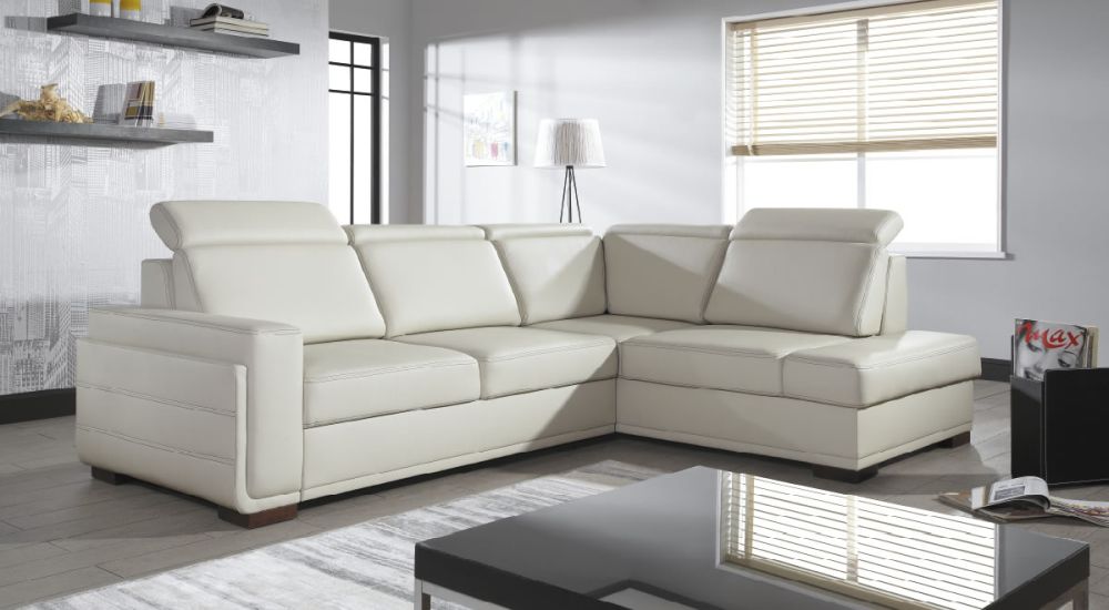 Narożnik skórzany biały