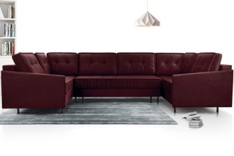 Piękny narożnik U na wysokich nogach z bardzo dużą powietrchnia spania