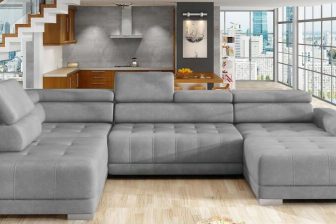 Duży szary narożnik do salonu